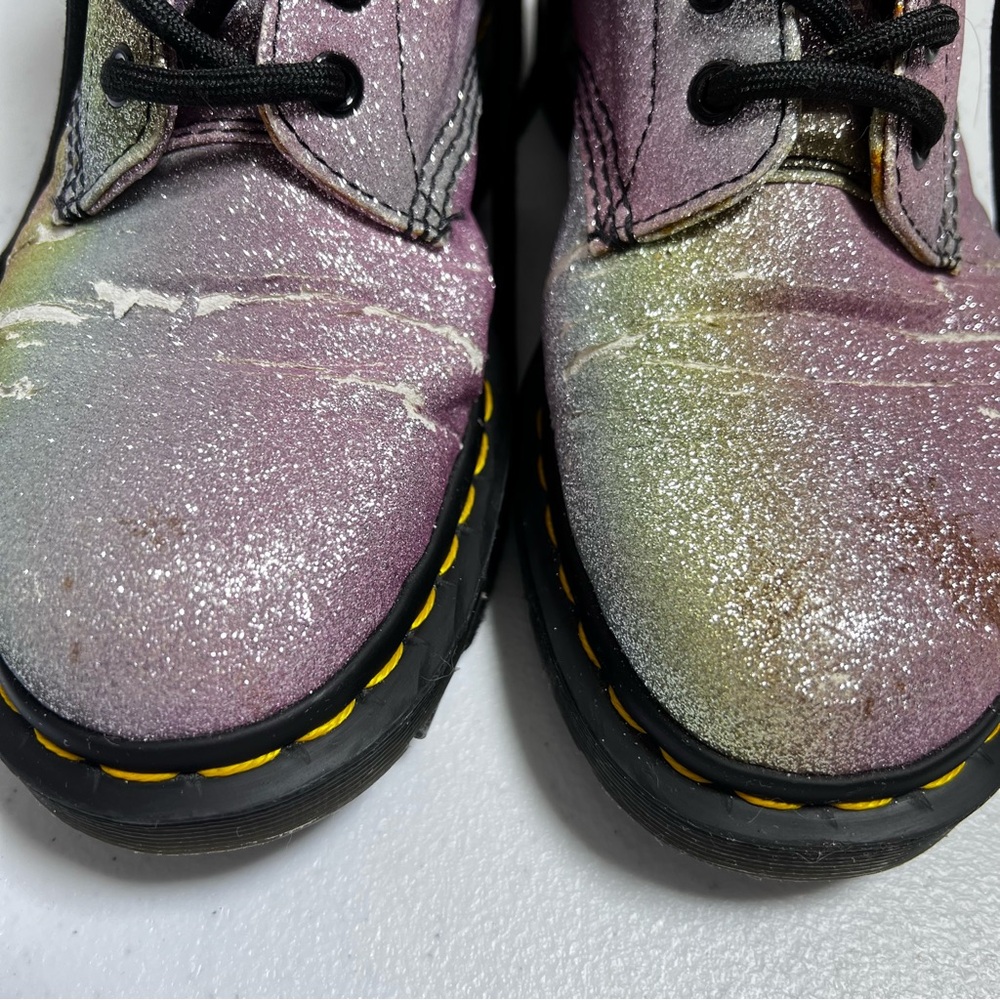 Doc Martens Pascal Rainbow Glitter Combat Boots S… - image 3